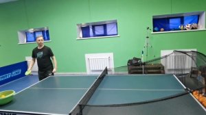 Демонстрация в замедленном видео!! Подача "Обратка" с боковым вращением.