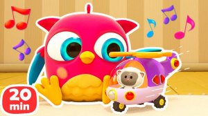 Совенок Хоп Хоп играет в вертолет с шариками Веселые мультики для малышей большой сборник