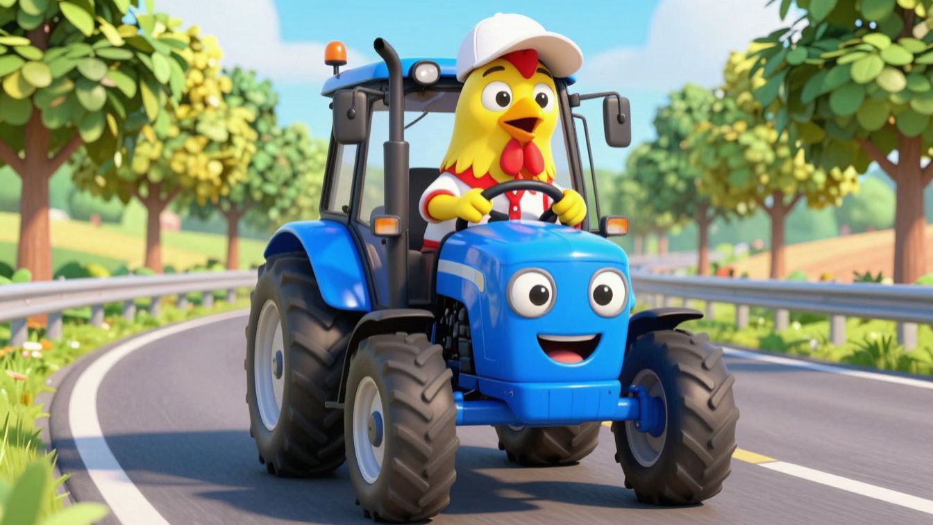 🚜МУЛЬТИК‑ПЕСЕНКА: СИНИЙ ТРАКТОР И ПЕТУХ | Весёлое видео для детей | Детские песенки