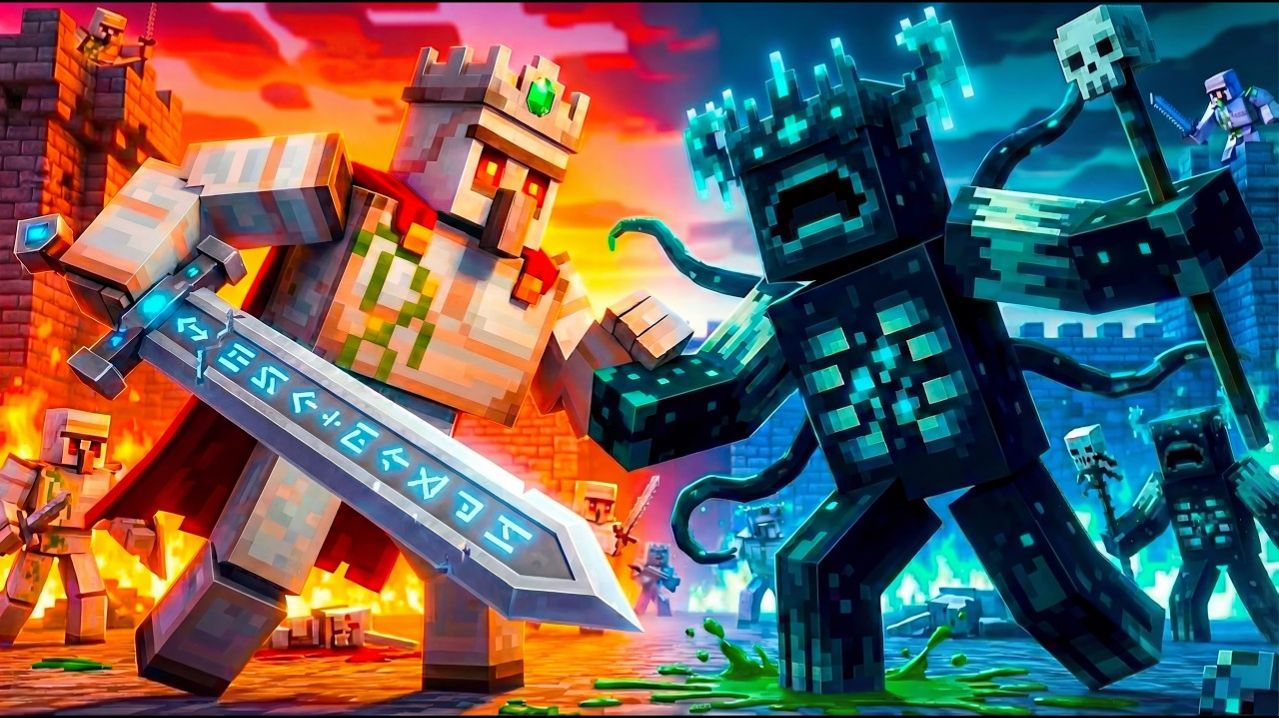 Меч против тьмы: эпическая битва Minecraft!