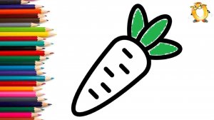 Мультик - раскраска для детей МОРКОВКА. Учимся как рисовать ОВОЩИ вместе с детьми // ОБУЧАШКА ТВ