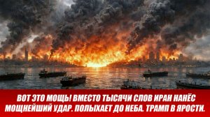 Вот это мощь! Вместо тысячи слов Иран нанёс мощнейший удар. Полыхает до неба. Трамп в ярости.