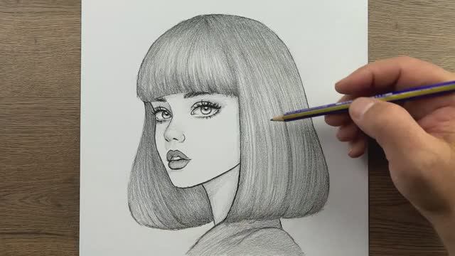 Как шаг за шагом нарисовать красивое лицо девушки — простые рисунки девушки карандашом