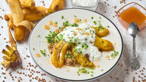 Гречка с бананами на кокосовом молоке