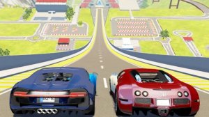 Прыжки на машинах вне рампы/краш-тест lamborghini, ferrari, бугатти, ауди, BMW и мерседес/Мультик