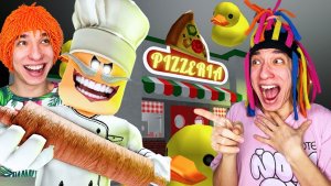 КИТАЙКА И РЕЖИМ УТКИ В ПОБЕГЕ ИЗ ПИЦЦЕРИИ!