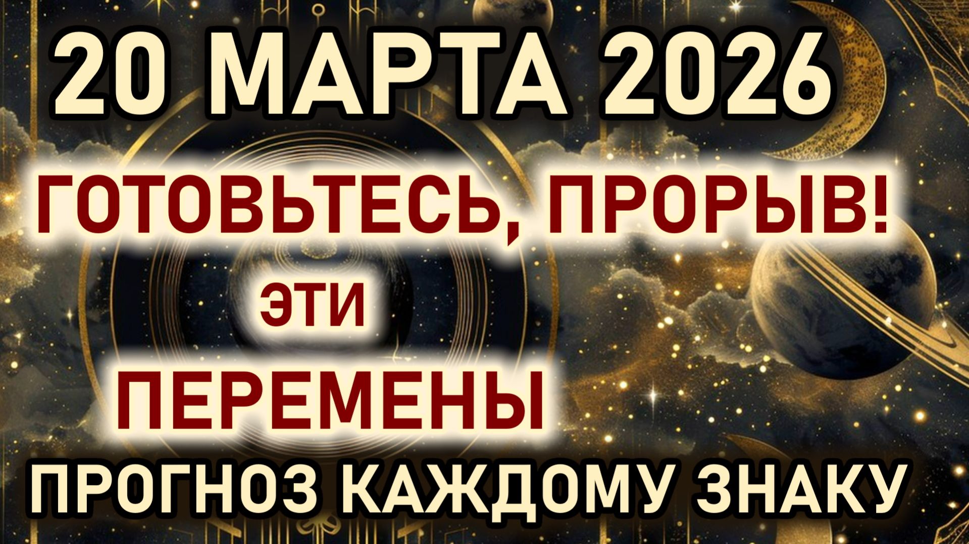 20 марта День Астрологического прорыва. Резкое изменение энергии Вселенной. Гороскоп 20.03.2026