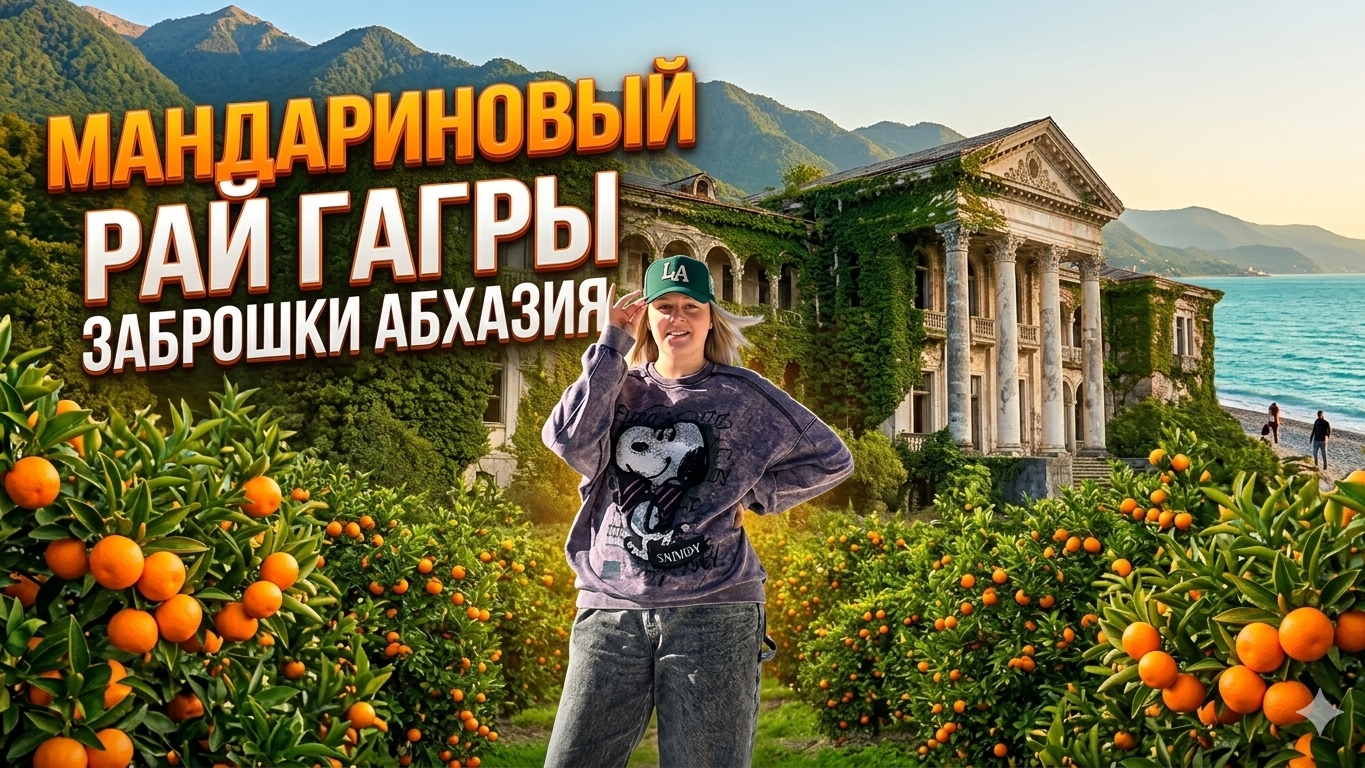 Абхазия в несезон. Гуляем по Гагре.  Пробуем плоды пальмы. Абхазия 2025