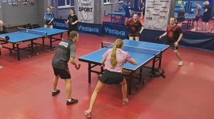I ф. Минин/Шамахова (1335) - Мешков/Файтельсон (935) 15.03 Парный турнир настольный теннис