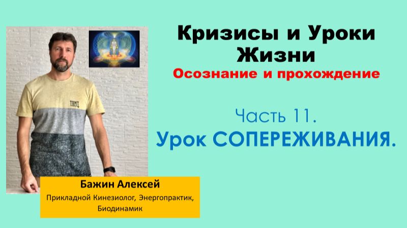 Урок СОПЕРЕЖИВАНИЯ | Кризисы и уроки жизни. Осознание и прохождение. Часть 11 [Алексей Бажин]
