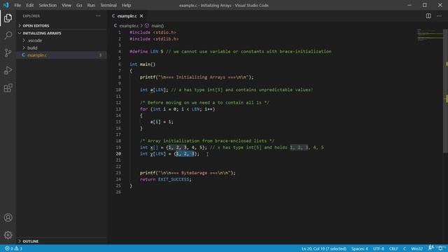 Byte Garage — 097 — Initializing Arrays