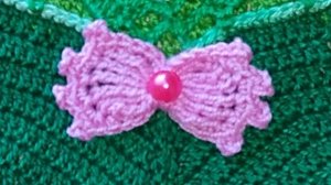 Бантик для салфетки "Лягушка с сердцем" (крючком) / Crochet bow for doily tutorial. Frog and Heart