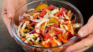 В конце лета мы подсели на этот Салат! Новенький Свежий салатик за 10 МИНУТ