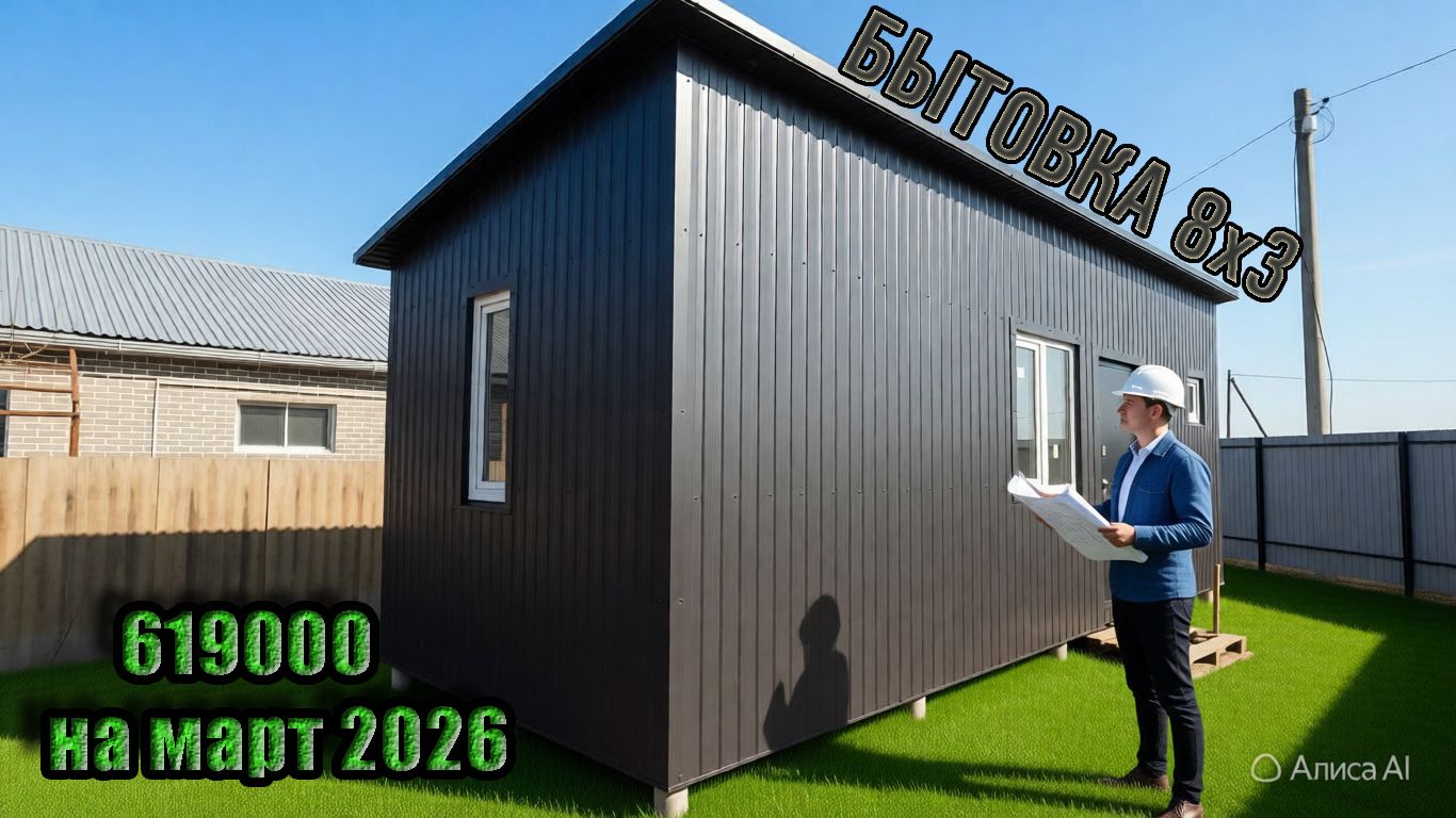 Обзор бытовки с санузлом и спальней. 8х3 размер по каркасу