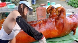 🔥 Жареная свинина на рынке Океания  Азия