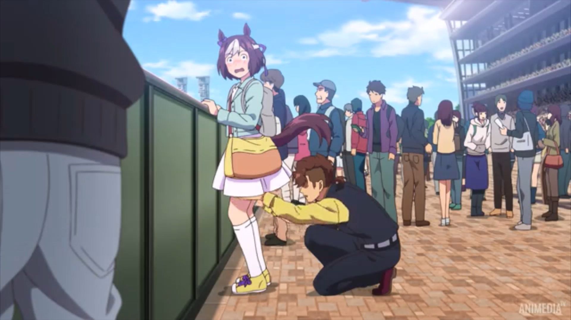 Городской извращуга облапал ножки юной тяночки) «Девушки-пони: Славное дерби»