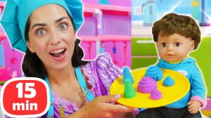 Пупсы Беби Бон и Принцесса Лея готовят игрушечную еду