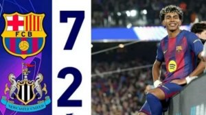 Барселона - Ньюкасл Юнайтед  7:2.  Лига Чемпионов. Ответные матчи.