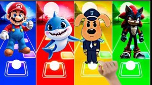 Плитки Ритма: Битва Героев — Марио против Маленькой Акулы, Полицейского Пса и Тени Соника! 🍄🦈🚓🖤