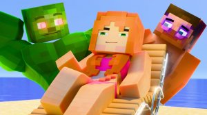 ПРИКЛЮЧЕНИЯ АЛЕКС И СТИВА НА ПЛЯЖЕ ЗОМБИ - МАЙНКРАФТ МУЛЬТИКИ