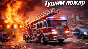 🔥 Пожар в игрушечном городе! 🚒 Огромная пожарная машина спешит сквозь пробку | Мультик для детей