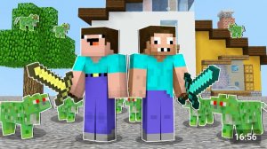 НУБ И ПРО ПРОТИВ КОТОВ ЗОМБИ В МАЙНКРАФТ ! НУБИК В ГОРОДЕ И ТРОЛЛИНГ ЛОВУШКА В MINECRAFT