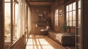 Солнечная уютная комната — спокойная анимация природы для отдыха