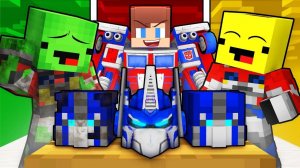 Джей Ред против Майки Грин против Бананакида Йеллоу Стали разными Трансформерами. Майнкрафт Мультик