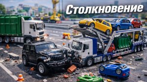 🚨 Джип нарушитель в игрушечном городе! 🚓 Погоня, авария и спецтехника | Мультик для детей