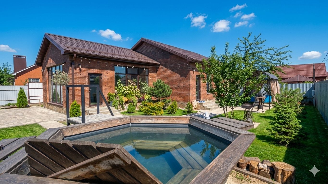 Дом с отличным ремонтом и собственным бассейном внутри!