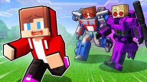 Джей Джей убегает от влюбленных в девушек-трансформеров. Майнкрафт Мультик