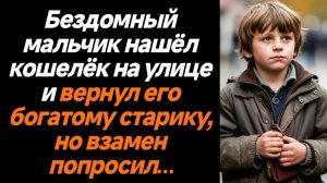 Жизненные истории/Бездомный мальчик нашёл кошелёк на улице и вернул его богатому старику, но в вза