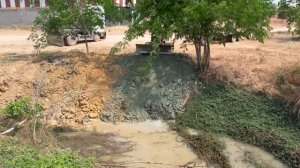 #ep3 The Update project, pour soil around the house _by bulldozer D-21-P team & Dump truck 5ton team