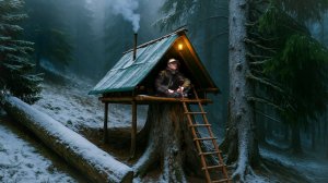 Строим уютное убежище на пне / Бушкрафт в одиночку