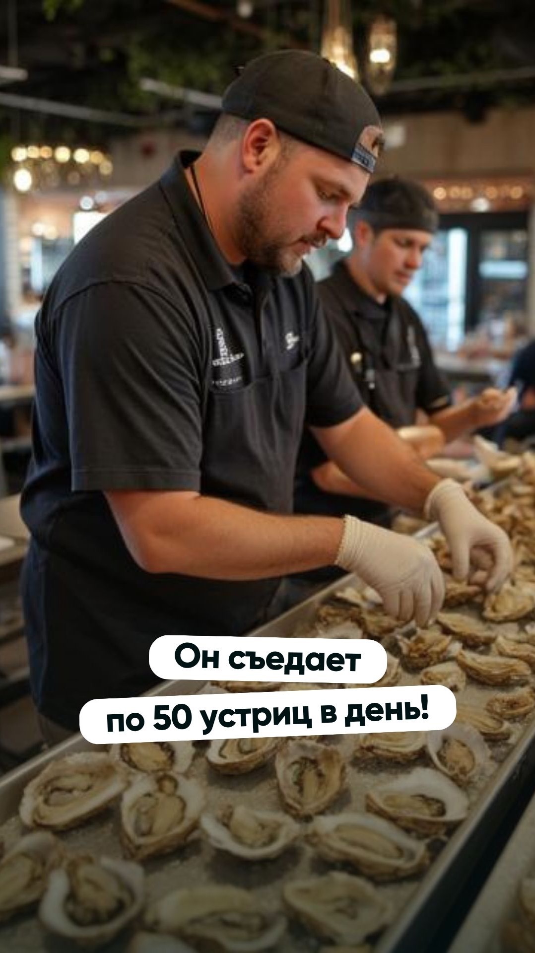 Он съедает по 50 устриц в день!
