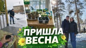 ВЛОГ ПРИШЛА ВЕСНА И МЫ ПОЕХАДИ НА ДАЧУ, ГУЛЯЕМ В СКВЕРЕ У ДОМА, САДИМ РАССАДУ