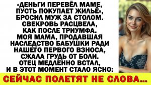 Истории из жизни|Три миллиона я маме скинул. Жильё купит! — похвастался муж за столом|Аудио рассказы