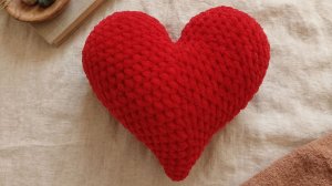 МК амигуруми подушечка-сердечко крючком
