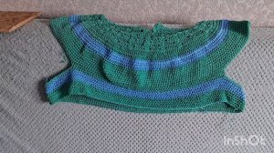 Кофточка с круглой кокеткой крючком вяжется./Распаковка