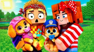 😳СКАЙ И ГОНЩИК СТАЛИ НАШИМИ ДЕТЬМИ | ЩЕНЯЧИЙ ПАТРУЛЬ НЭНСИ И ПЧОЛА В МАЙНКРАФТ