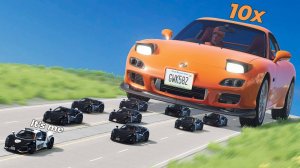 Нарастающий автомобильный побег! Хаос на спуске