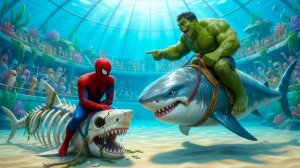 Детский Мультик! ЧЕЛОВЕК-ПАУК на Чемпионате Антлантиды под водой с АКУЛОЙ.