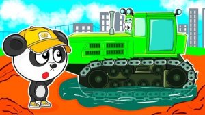 БиБи помогает трактору найти гусеницу | Сборник мультов про машинки | Мастерская БиБи