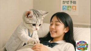 【Офисный котик Муги】Репортаж из жизни Муги, который стал школьной медсестрой 🐱🩹