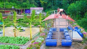 Делаю своими руками простую конструкцию плавучего плота в своем пруду. Серия 60. Ли Фук Ви