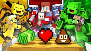 Джей Джей против Майки Грин против Бананакида Йеллоу. Майнкрафт Мультик