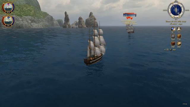 Корсары Ship Pack 2.4.6 Final Атмосферная погоня у Ямайки за пиратами, мне аж понравилось. №41