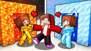 Ледяная девушка и Девушка из Лавы пытаются затащить Джей Джей в свои ПОРТАЛЫ. Майнкрафт Мультик