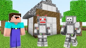 НУБ НАШЕЛ ДЕРЕВНЮ РОБОТОВ В МАЙНКРАФТ ! НУБИК ПРОТИВ РОБОТ И ТРОЛЛИНГ ЛОВУШКА В MINECRAFT