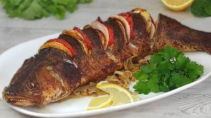 СУДАК запечённый в духовке ЦЕЛИКОМ с овощами! КАК приготовить СУДАКА сочным. (3)